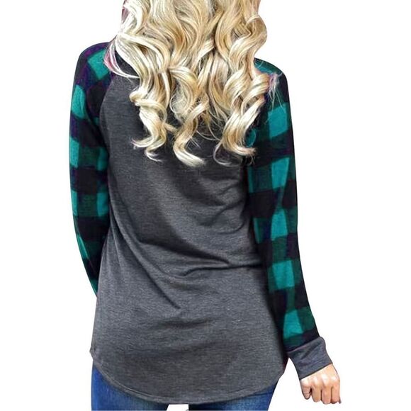 Long sleeve heart Valentine’s Day Tunic Top Buffalo plaid size XXL T-Shirt - Picture 2 of 9